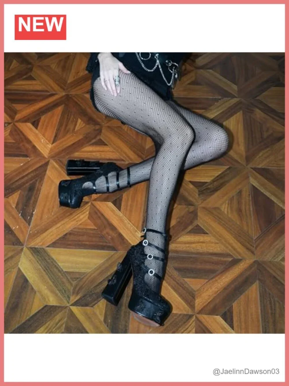 Women's Platform Chunky Heels Lace Butterfly Square Toe Mary-Jane Pumps